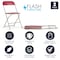 Flash Furniture Hercules Series Plastic Folding Chair Red - 2 LB Weight Capacity Comfortable Event Chair - Lightweight Folding Chair, PK2 2-LE-L-3-RED-GG - alternate 7